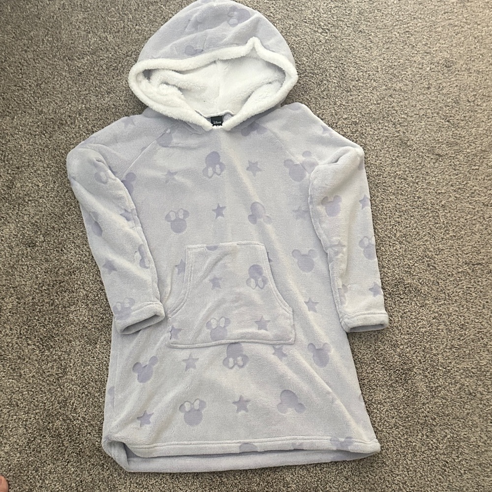 Disney lavender Hooded Pajama Robe with Mickey Icons